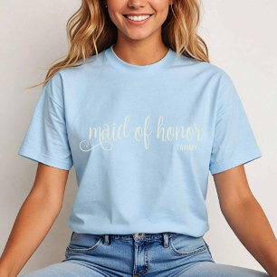 Camiseta Caligrafia natural em ponte azul clara