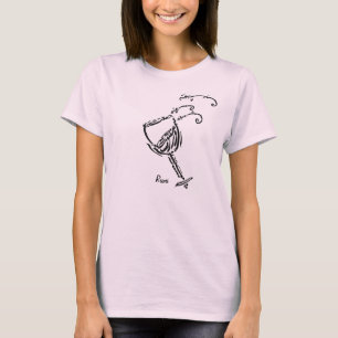 Camiseta Caligrafia persa do poema de Rumi "o vinho "