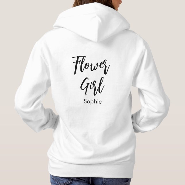 Camiseta Caligrafia Preto e Branco Menina com Flor (Verso)