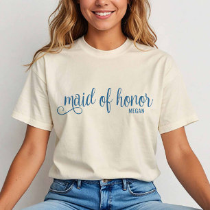 Camiseta Caligrafia retrô real na Madrinha de casamento nat