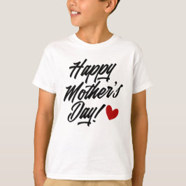 Camiseta Caligrafia simples e feliz do Dia de as mães | Cam