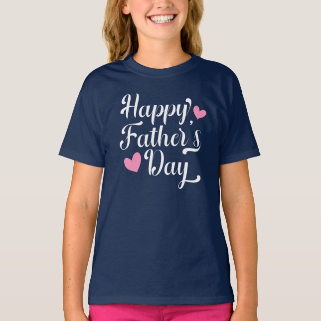 Camiseta Caligrafia simples e feliz do Dia de os pais | Cam (Frente)