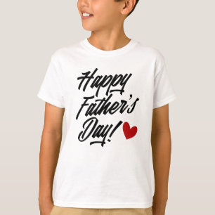 Camiseta Caligrafia simples e feliz do Dia de os pais Cam
