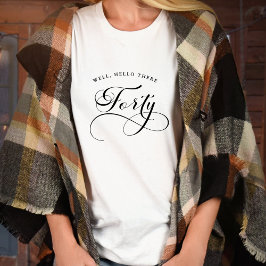 Camiseta Caligrafia suave aniversário de 40 anos