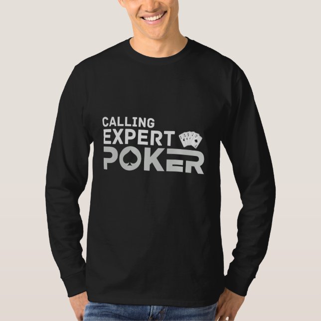 Camiseta Calling Expert Poker Player Terms & Strategy (Frente)