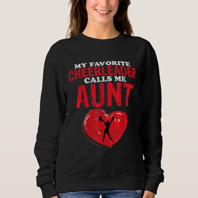 Camiseta Calls Me Aunt Cheer Mom Women Cheerleading (Frente)
