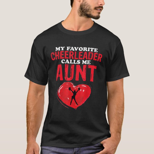 Camiseta Calls Me Aunt Cheer Mom Women Cheerleading (Frente)