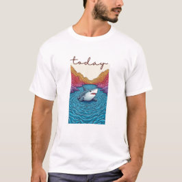 Camiseta Calm Horizon Valley Line Art