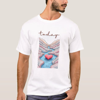 Camiseta Calm Horizon Valley Line Art