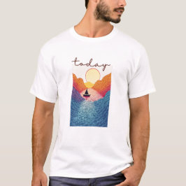 Camiseta Calm Horizon Valley Line Art
