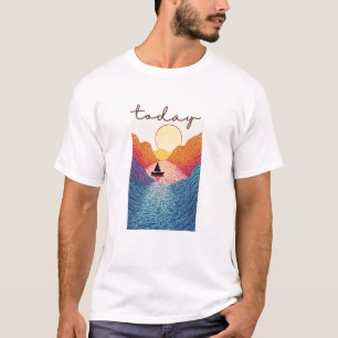Camiseta Calm Horizon Valley Line Art