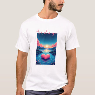 Camiseta Calm Horizon Valley Line Art