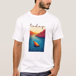 Camiseta Calm Horizon Valley Line Art