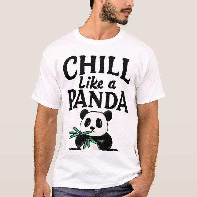 Camiseta Calma Como uma Arte de Bambu Panda (Frente)