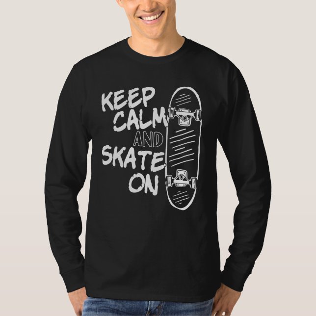 Camiseta Calma E Skate No Quadro De Pé Longboarder (Frente)