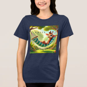 Camiseta Calma - É uma Girafa de Dia do Pescoço Longo