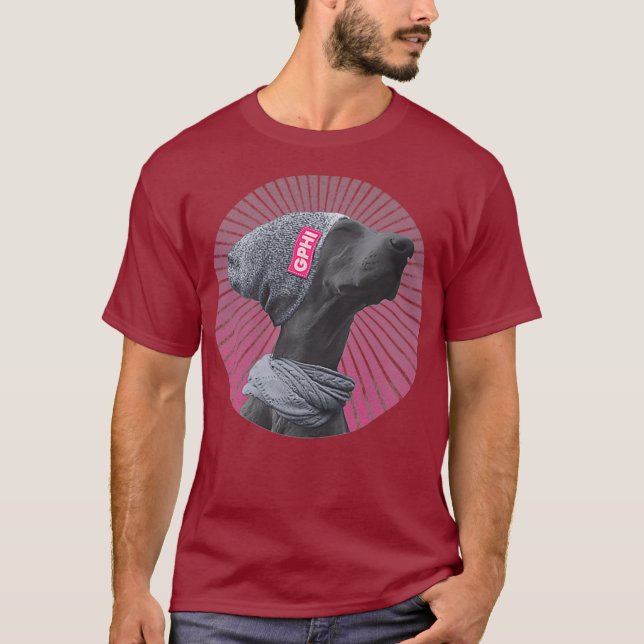Camiseta Calma Engraçado Cachorro-Hipster Penoso Quente-Ros (Frente)