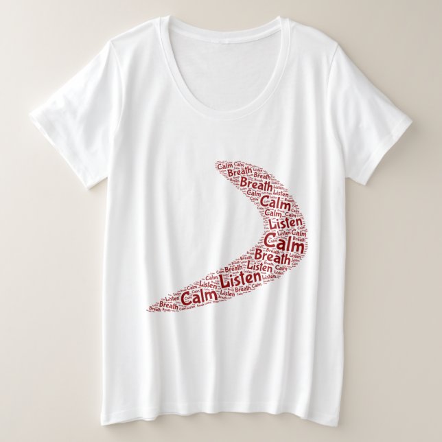 Camiseta Calma, respira, ouve (Frente do Design)
