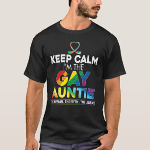 Camiseta Calma, sou a Gay Tia Rainbow Ribbon Lgbt P