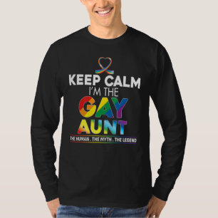 Camiseta Calma, sou a tia Gay Rainbow Ribbon Lgbt