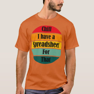 Camiseta Calma, tenho uma folha de cálculo para aquela cont