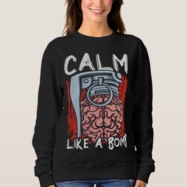 Camiseta Calmo Como Uma Bomba Mês Nacional de Conscientizaç (Frente)