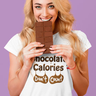 Camiseta Calorias de Chocolate Não Contem Dieta Engraçada