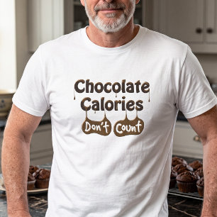 Camiseta Calorias de Chocolate Não Contem Humor Diet
