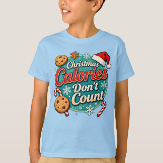 Camiseta Calorias de Natal Não Contam Funny Santa Claus 