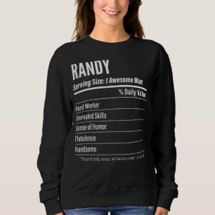 Camiseta Calorias no Randy Serving Size Nutrition Label