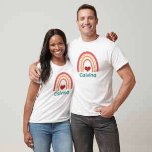 Camiseta Calvina Vintage Boho Rainbow