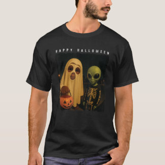 Camiseta Cam da porta de trick do Dia de as Bruxas engraçad
