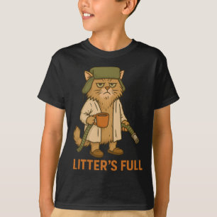Camiseta Cama Cheia Piada Engraçada de Natal de Gato