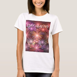 Camiseta Cama De Flores Arte Fractal Abstrato brilhante Col