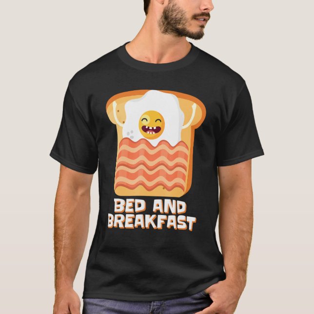 Camiseta Cama E Pão De Café Da Manhã Ovos De Pão (Frente)