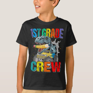Camiseta Camada de 1rua Tripulante Monstro Dinossauro Rapaz