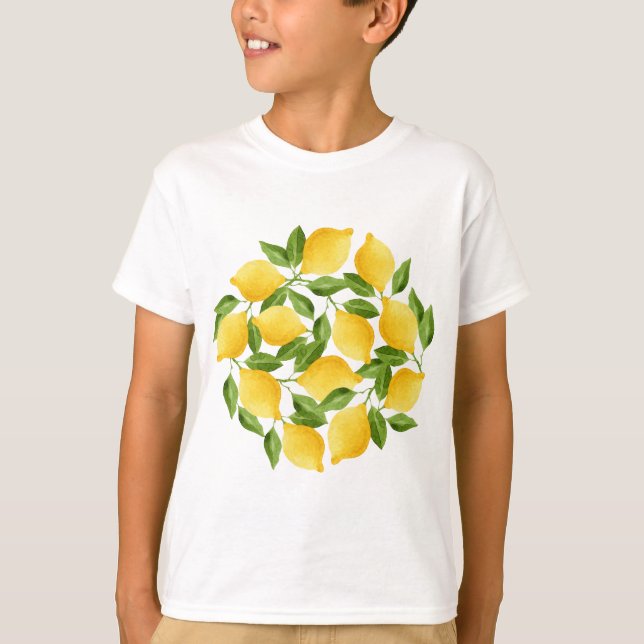 Camiseta Camada de limões de aquarela (Frente)
