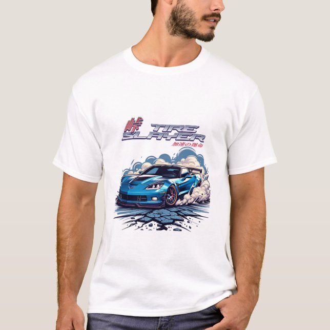 Camiseta Camada-Pneu - Camisa-T do Streetwear do JDM Drift  (Frente)
