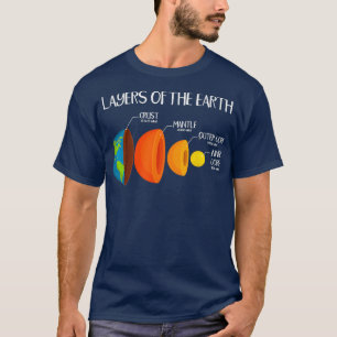 Camiseta Camadas De Crosta Da Ciência Geológica Da Terra, D