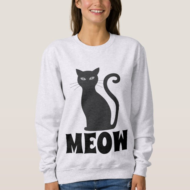 CAMISETA CAMADAS DE T PRETO DE MEOW (Frente)