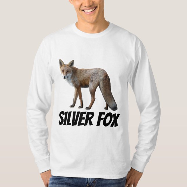 CAMISETA CAMADAS-T DE HOMENS DA PRATA FOX (Frente)