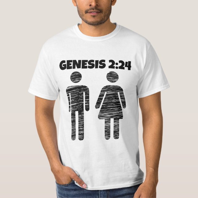 CAMISETA CAMADAS-T DO CASAMENTO GENESIS 2:24 (Frente)