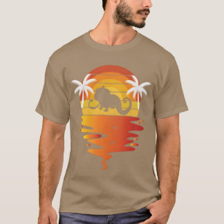 Camiseta Camaleão anos 70 pôr do sol retrô réptil Camaleão
