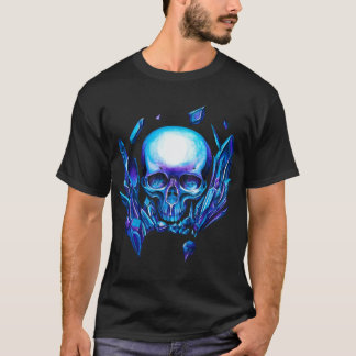 Camiseta Camaleão azul crânio