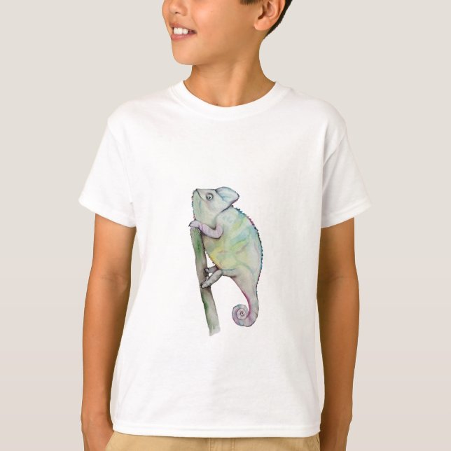 Camiseta Camaleão de aquarela (Frente)