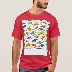 Camiseta Camaleão de Cuta Multicoloração Lizard