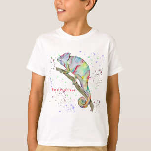 Camiseta Camaleão engraçado de aquarela