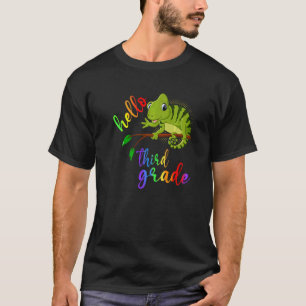 Camiseta Camaleão Fofo Olá Terceira Série De Volta à Escola