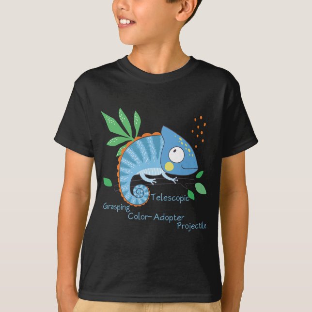Camiseta Camaleão - Lagarto Colorido - Educar (Frente)