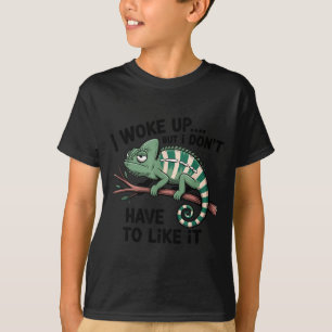 Camiseta Camaleão Pessoa Divertida da Manhã Amante do Café